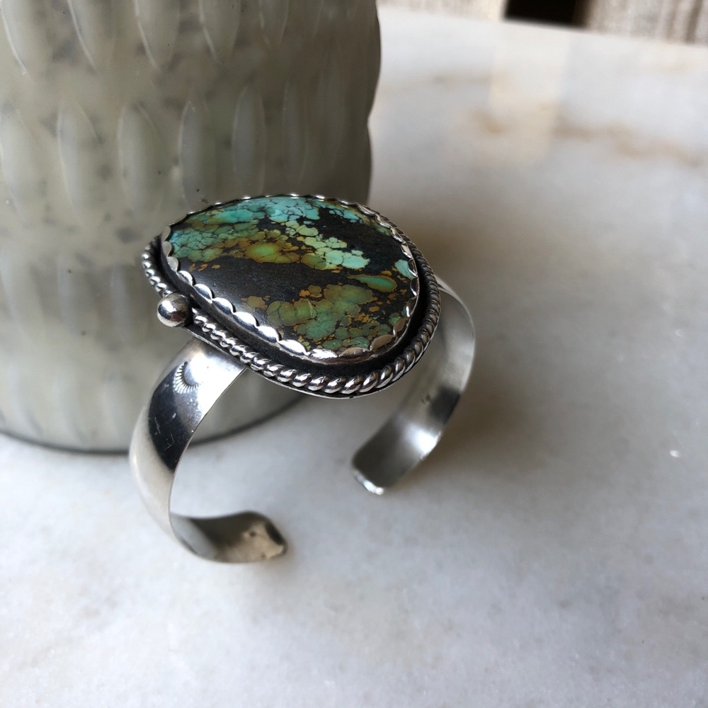 Beautiful large turquoise cuff bracelet.